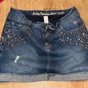 Justice Denim Skort with Sparkling Accents size 16